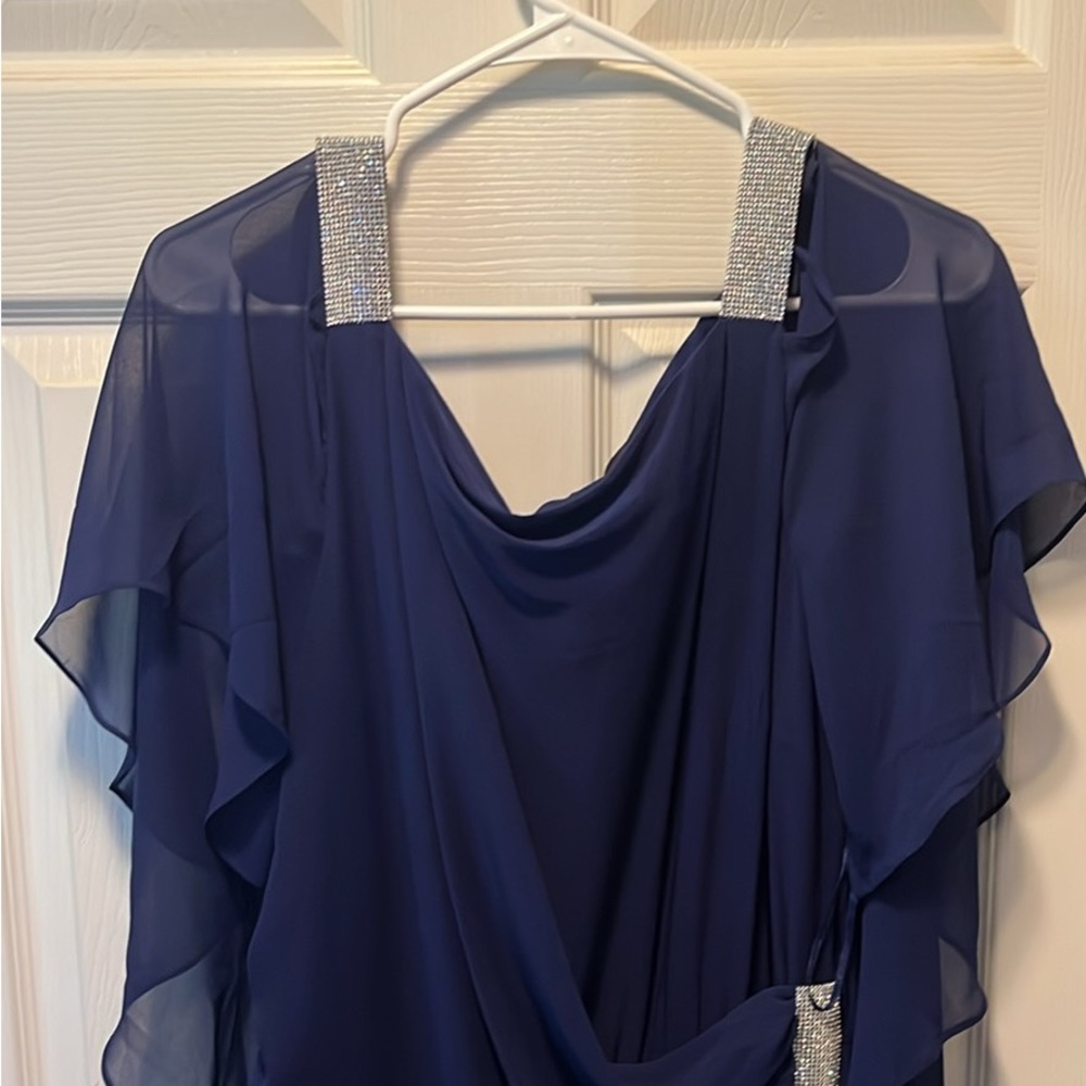 Elegant Blue Jumpsuit with Silver Accents